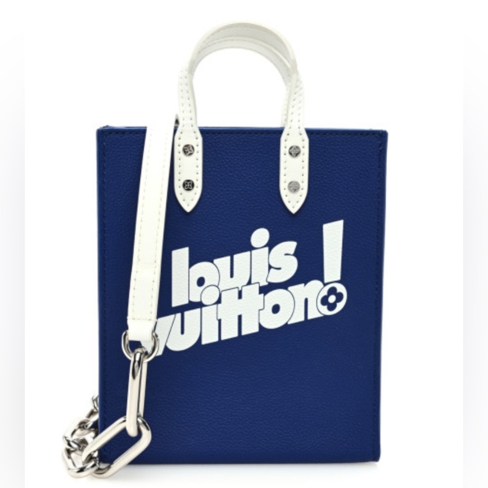 Louis Vuitton XS Everyday Sac Plat Two-Way Tote in Blue and White Calf Leather